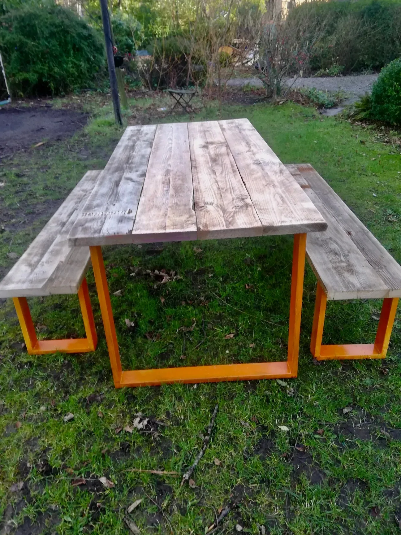 Rustic industrial dining tables and benches / garden tables  - made to order