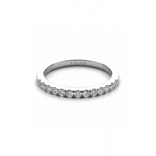 S Kashi & Sons Prong Set Wedding Band EN7195-BWG
