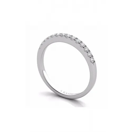 S Kashi & Sons Prong Set Wedding Band EN7452-BWG