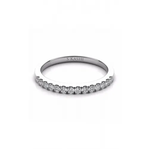 S Kashi & Sons Prong Set Wedding Band EN7452-BWG