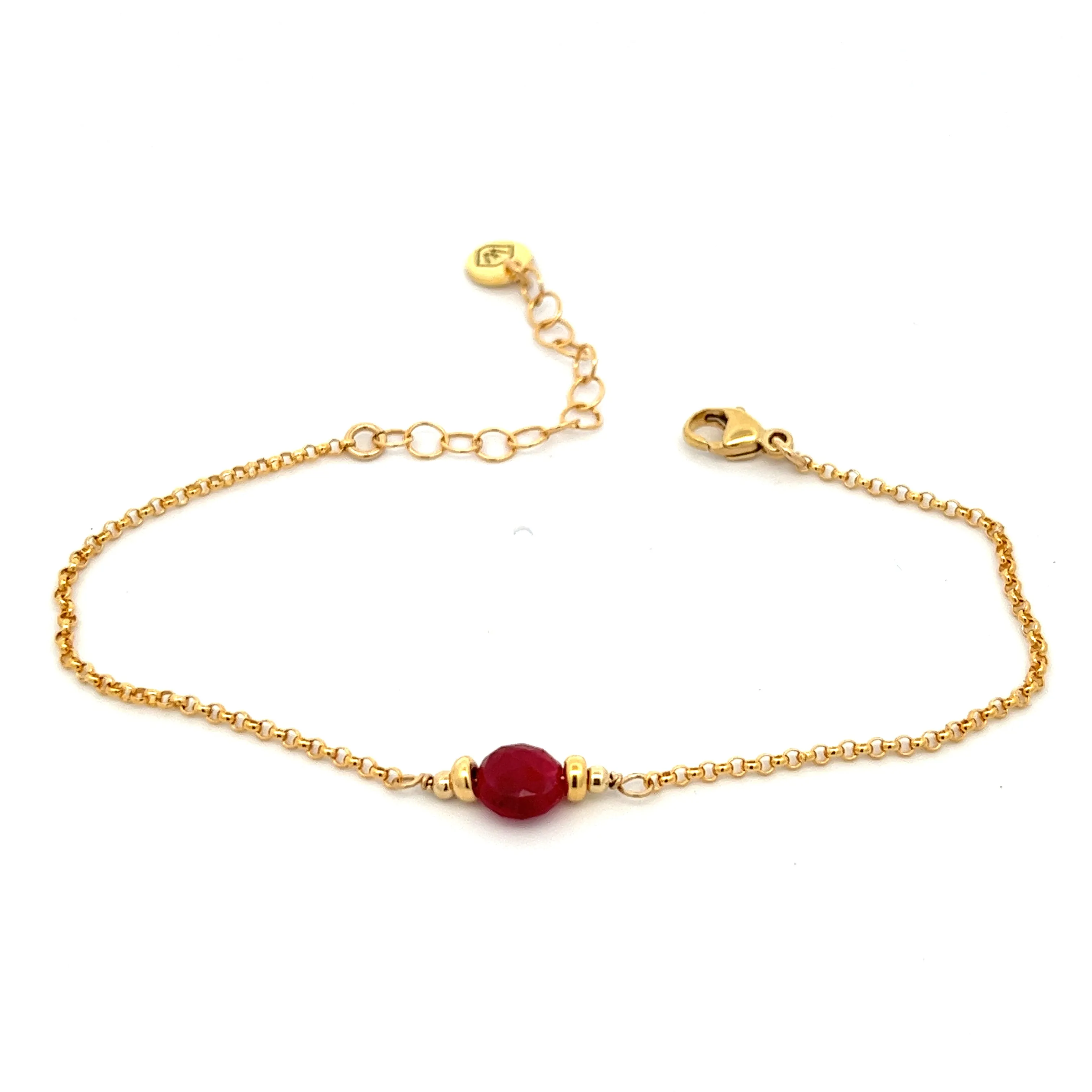 silk road - ruby faceted coin bracelet