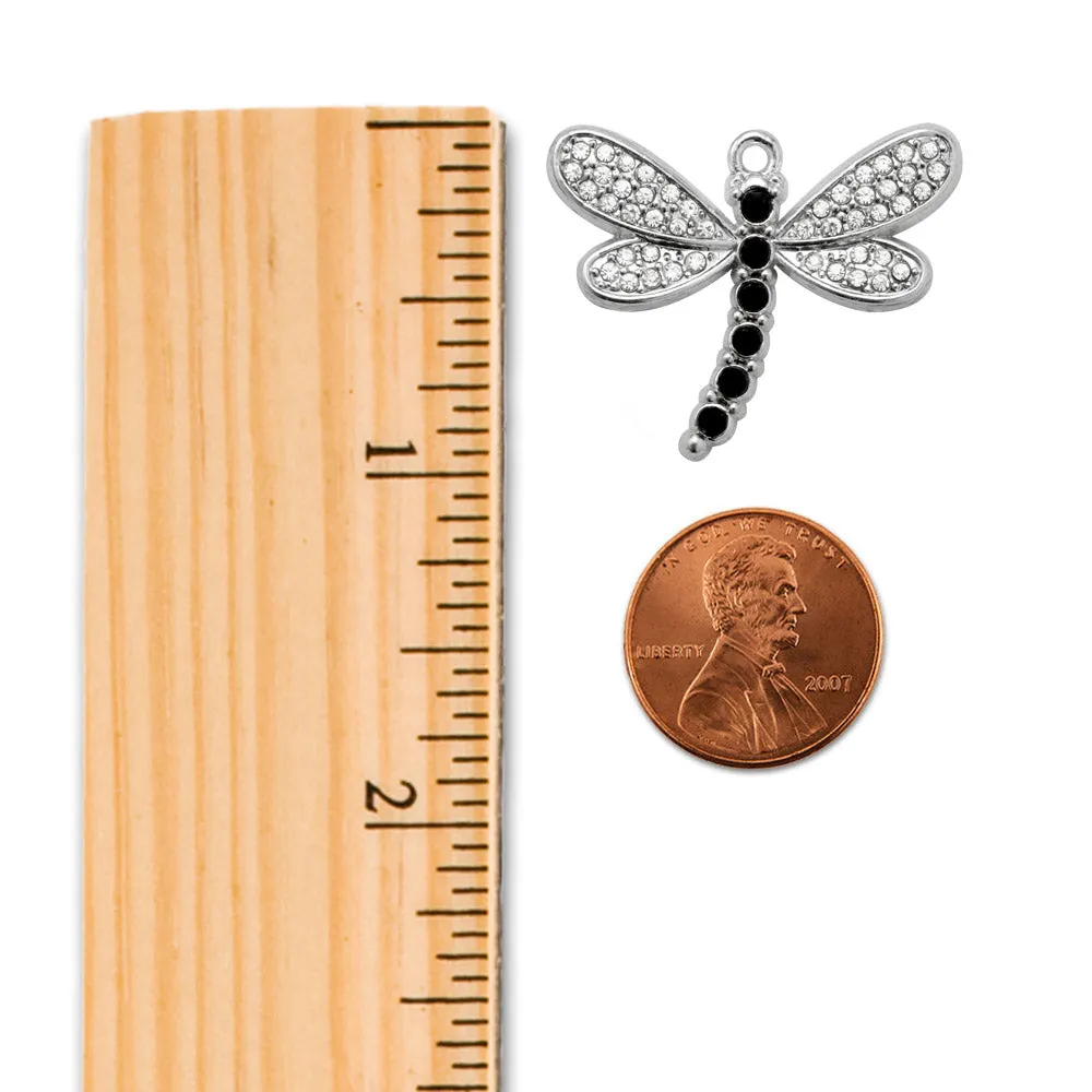 Silver Love Dragonfly Charm Toggle Bracelet