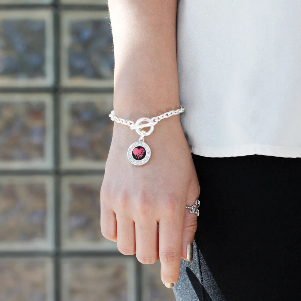 Silver Noni Circle Charm Toggle Bracelet