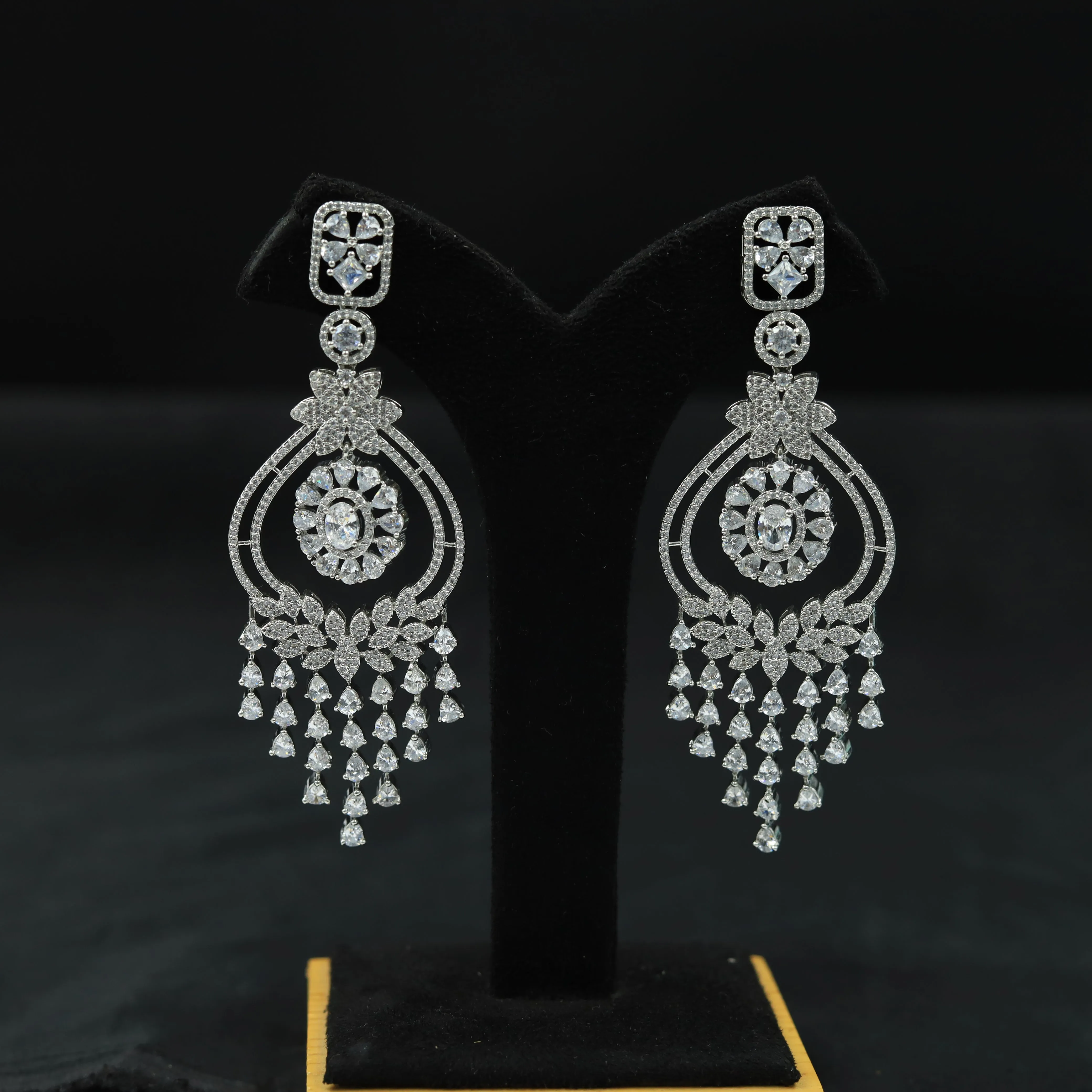 Silver Polish Zircon/AD Earring 6717-69