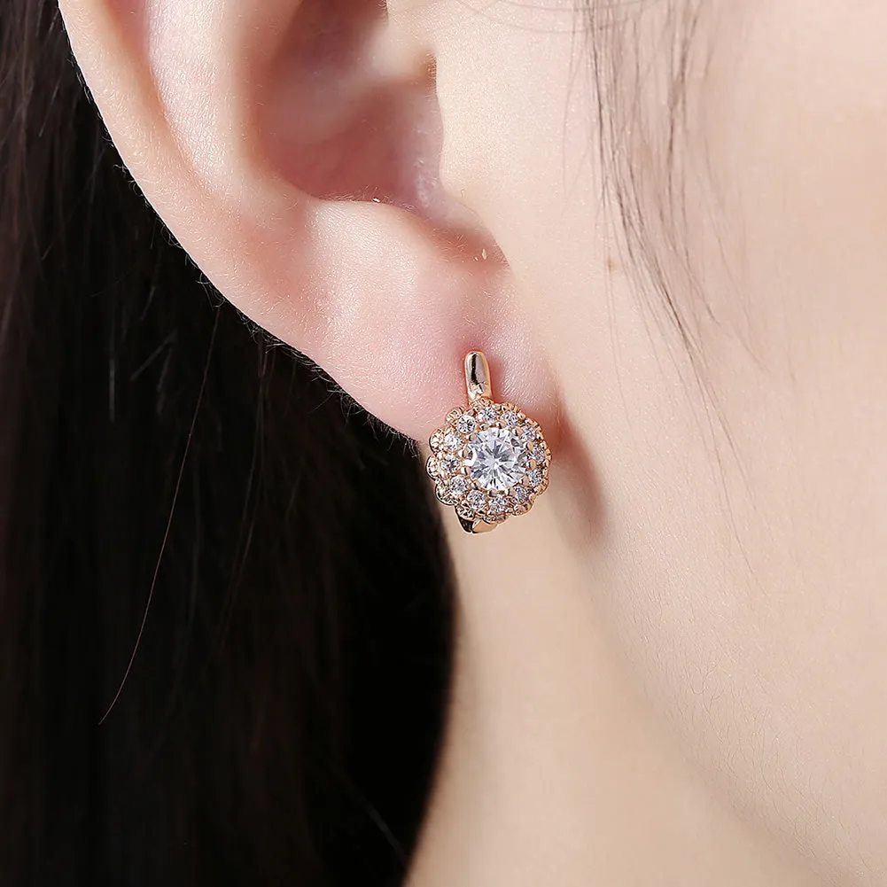 SKMEI LKN043 Rhinestone Flower Earring Hoops for Women