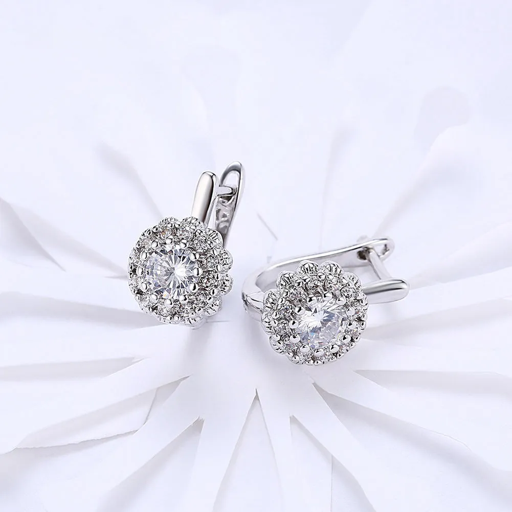 SKMEI LKN043 Rhinestone Flower Earring Hoops for Women