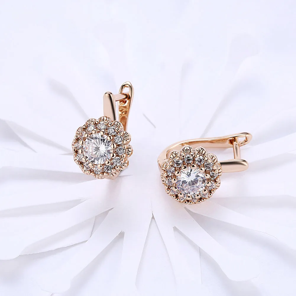 SKMEI LKN043 Rhinestone Flower Earring Hoops for Women