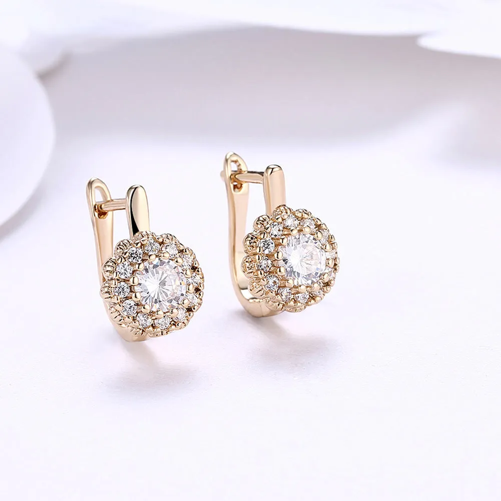 SKMEI LKN043 Rhinestone Flower Earring Hoops for Women