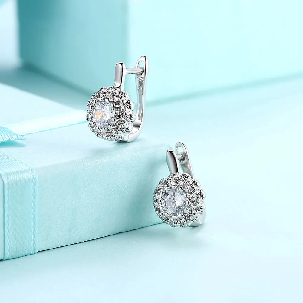 SKMEI LKN043 Rhinestone Flower Earring Hoops for Women