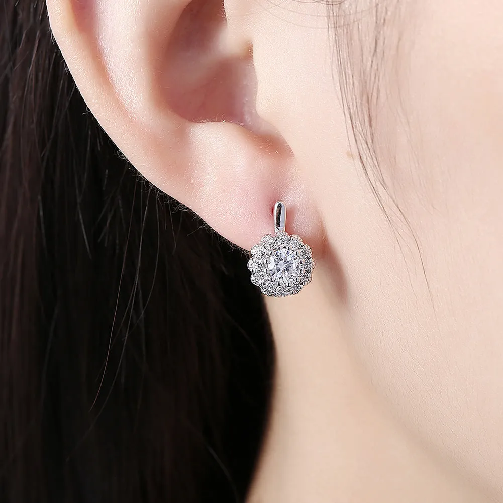 SKMEI LKN043 Rhinestone Flower Earring Hoops for Women