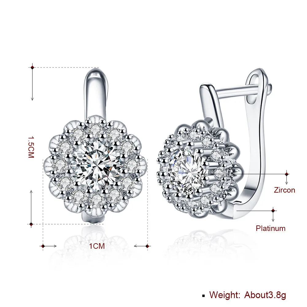SKMEI LKN043 Rhinestone Flower Earring Hoops for Women