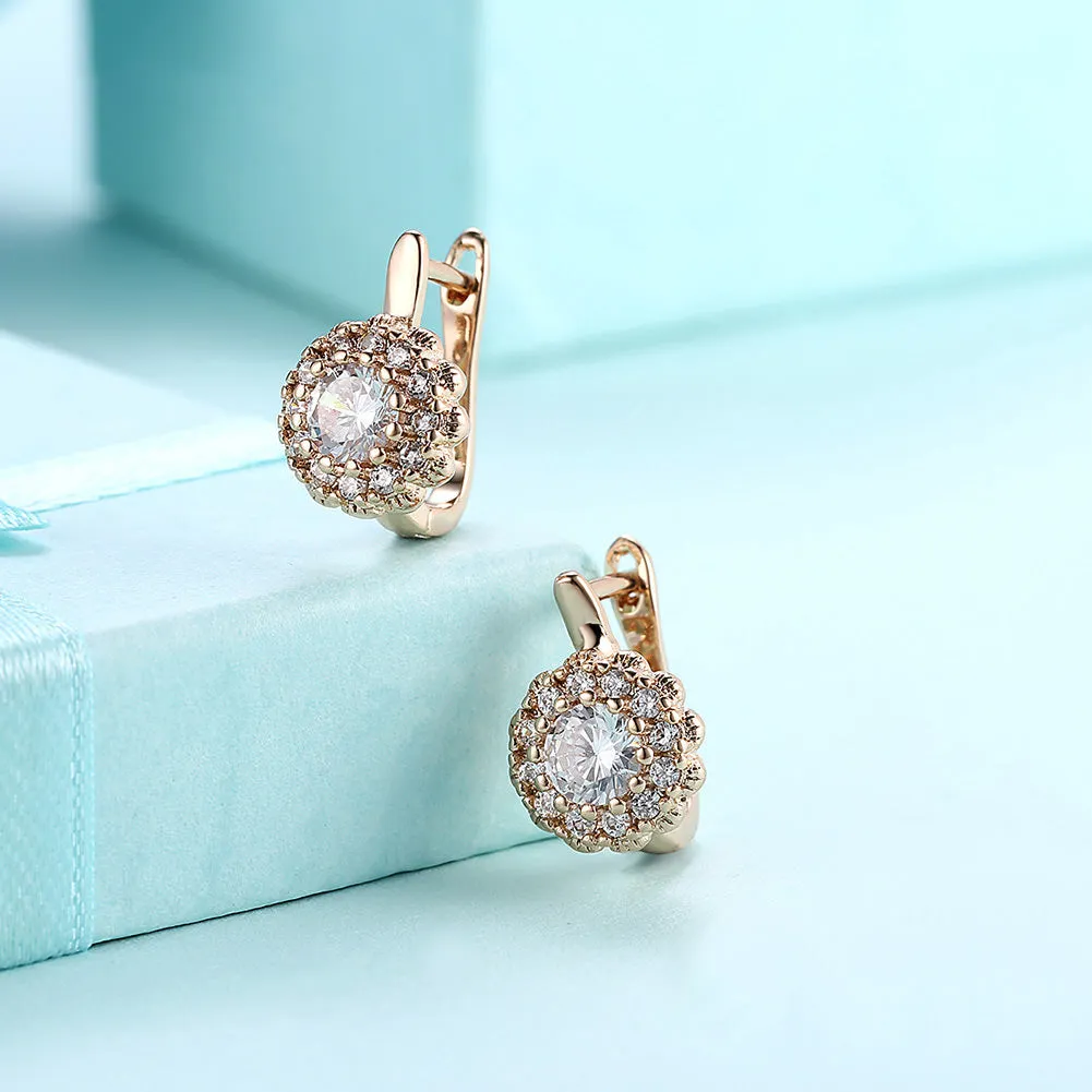 SKMEI LKN043 Rhinestone Flower Earring Hoops for Women