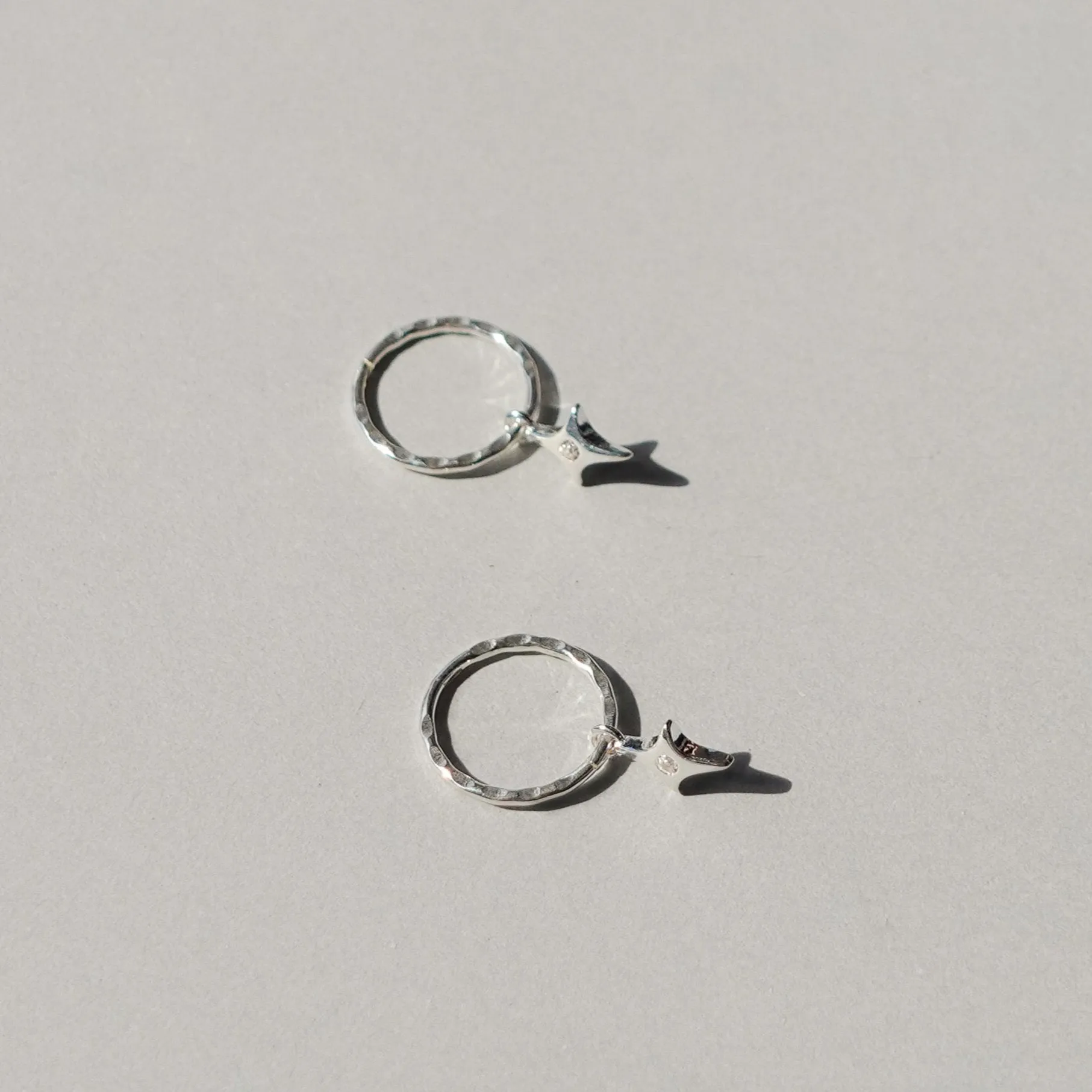 Starburst Mini Hoops - Silver