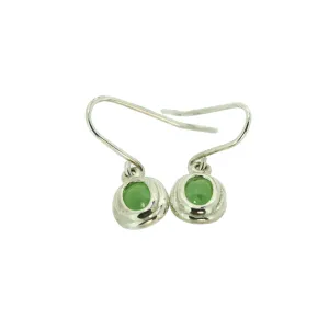Sterling Silver Jade Earrings 6x4mm