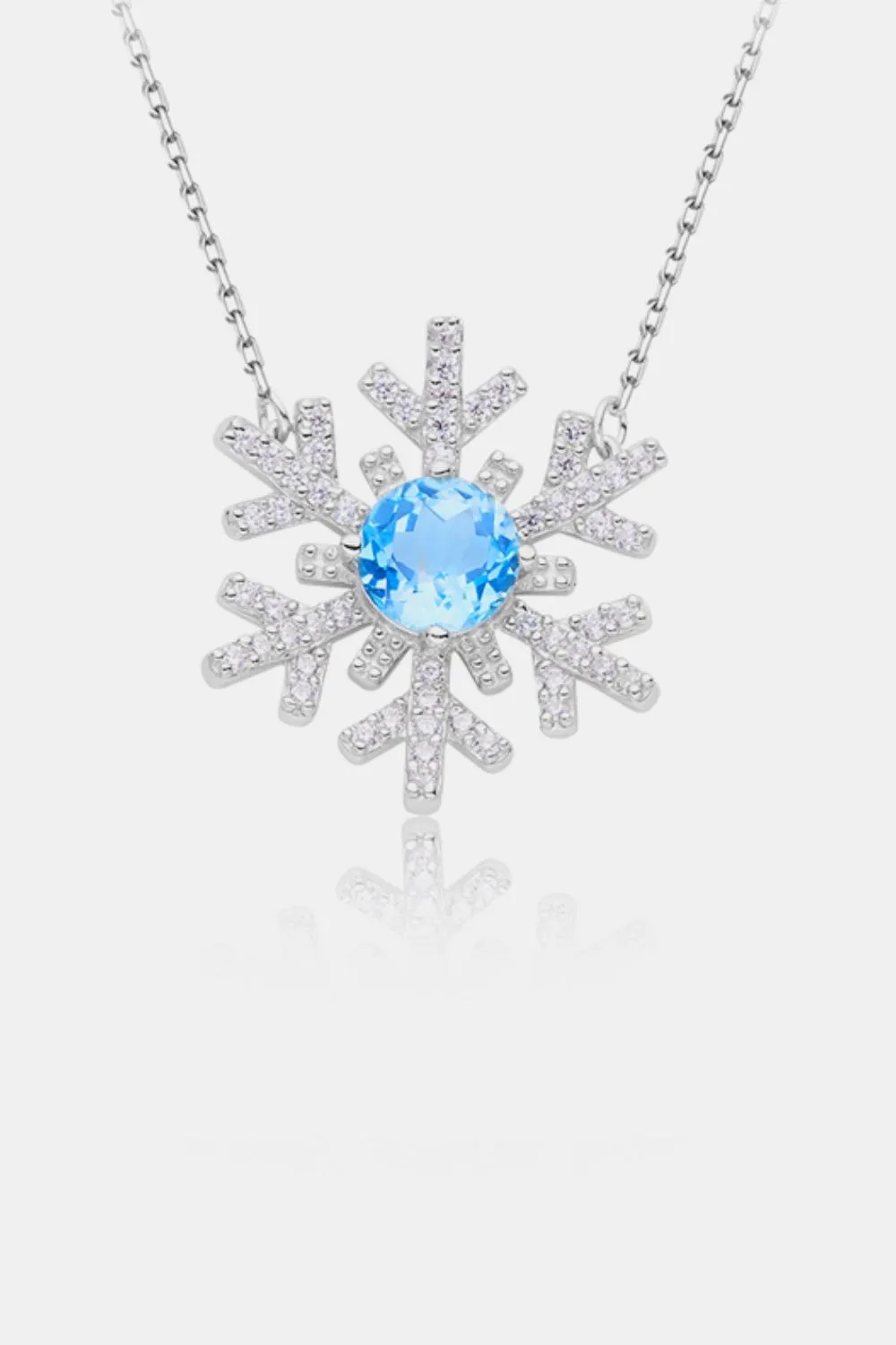 Sterling Silver Snowflake Shape Necklace
