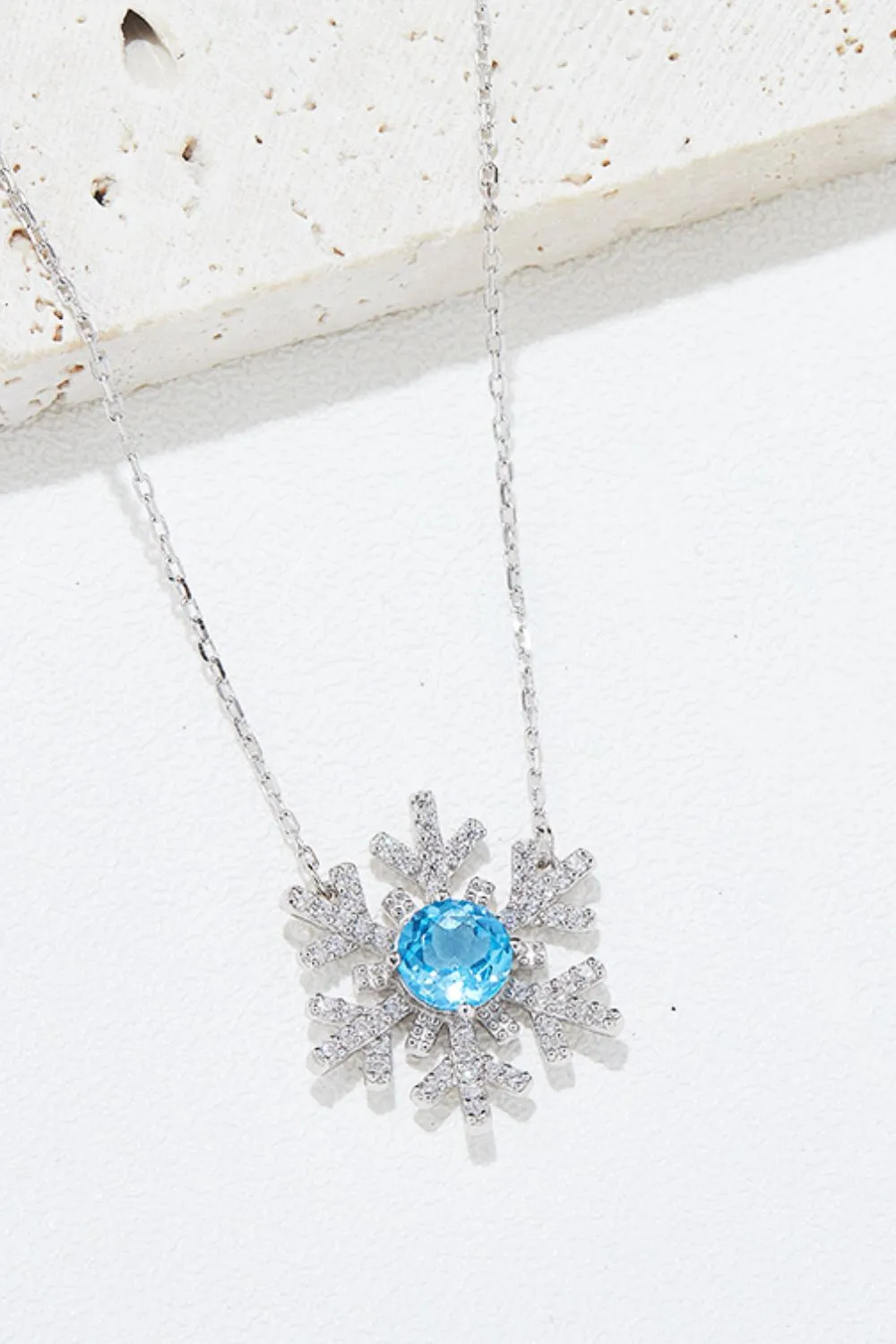 Sterling Silver Snowflake Shape Necklace