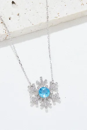 Sterling Silver Snowflake Shape Necklace