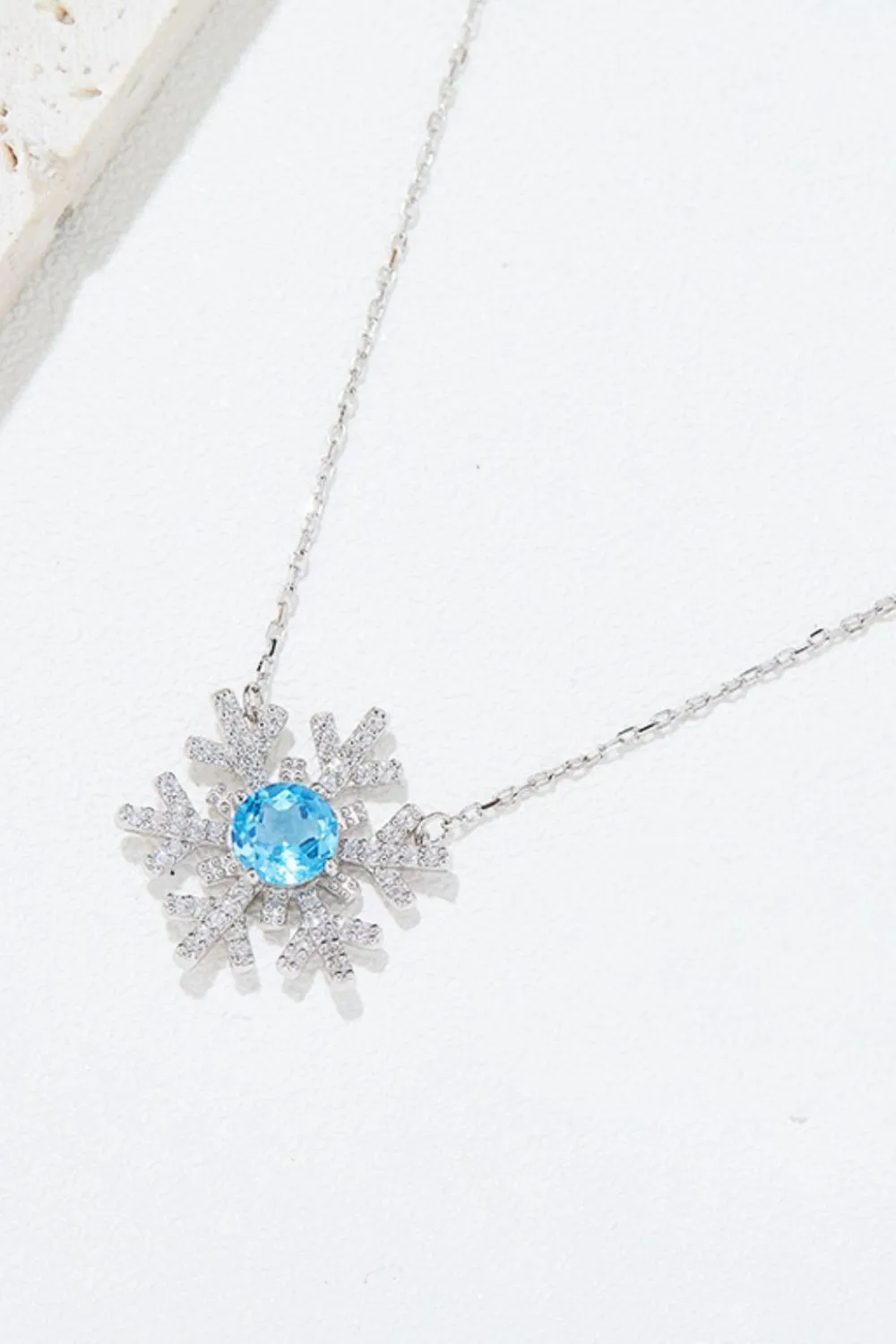 Sterling Silver Snowflake Shape Necklace
