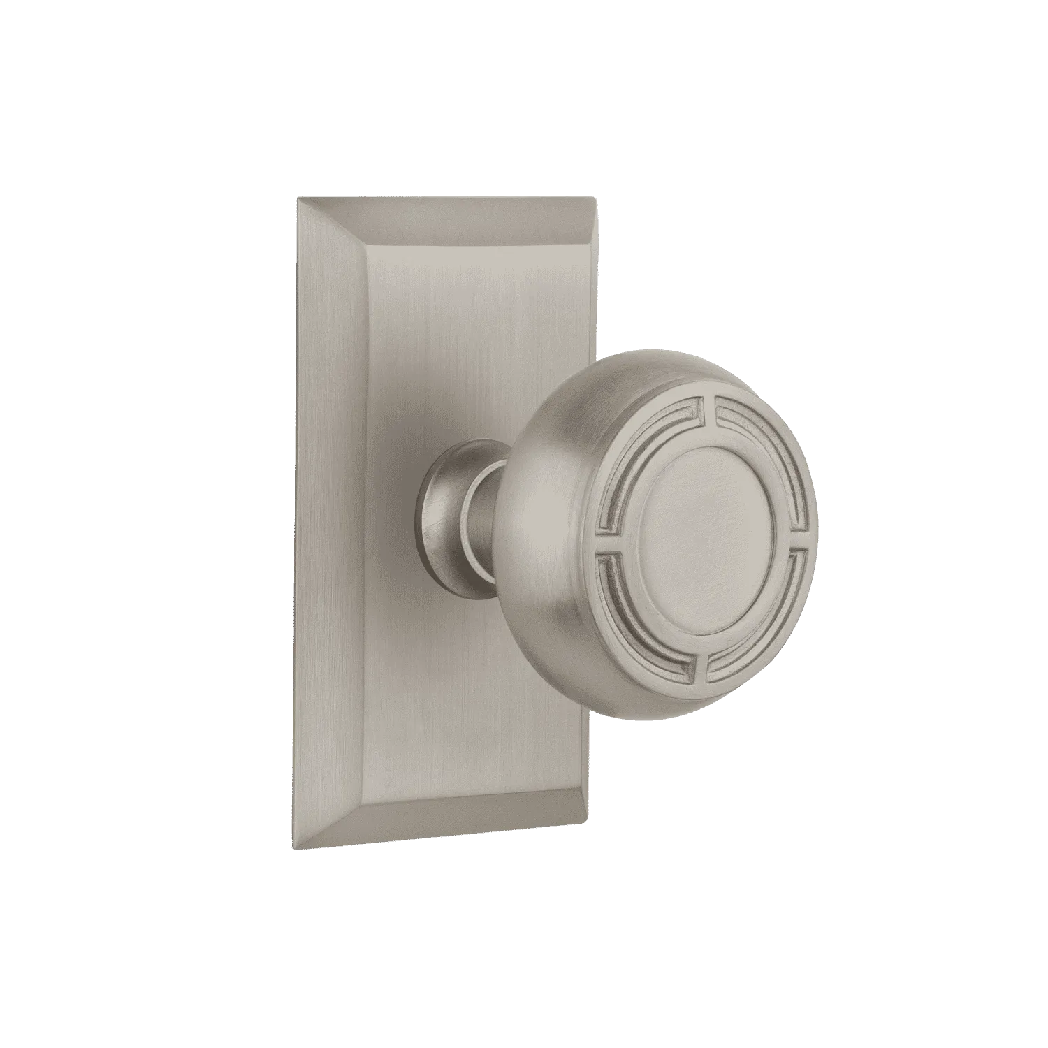 Studio Short Plate with Mission Knob in Satin Nickel