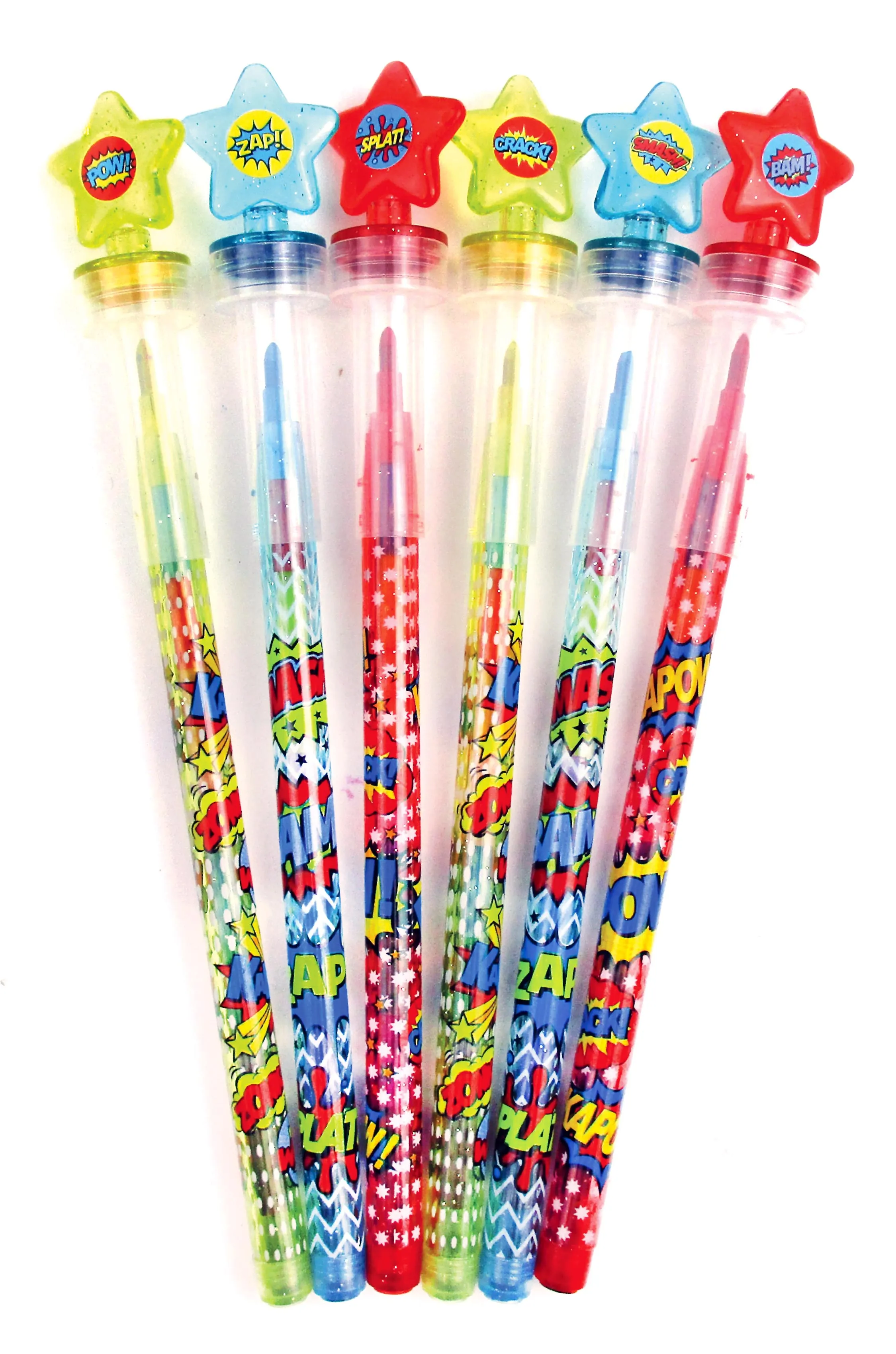 Superhero Stackable Crayon with Stamper Topper