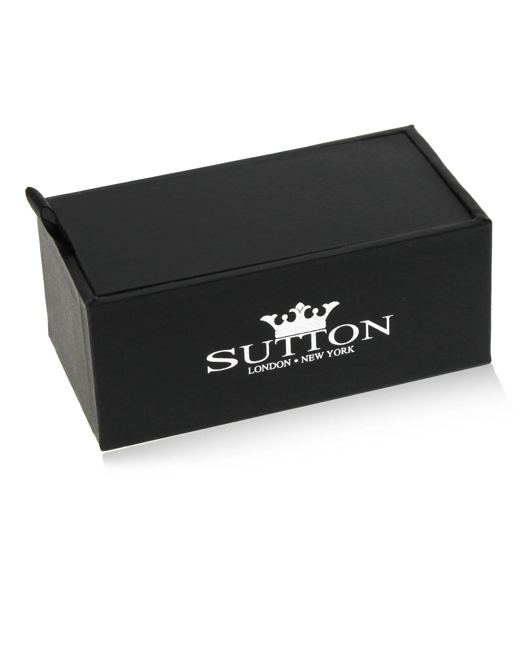 Sutton Sterling Silver and Onyx Fleur-de-lis Cufflinks