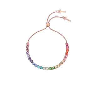 ted baker melrah icon rose gold tone rainbow crystal slider bracelet
