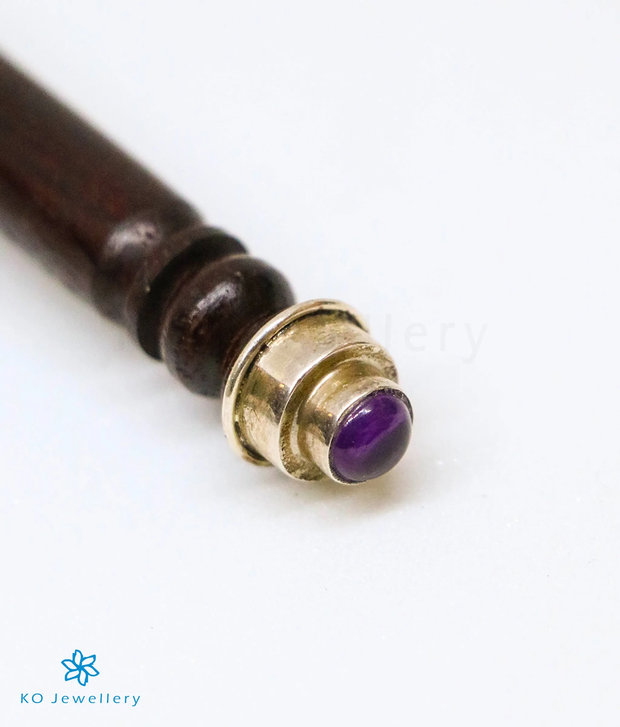 The Shavya Silver Hair-Stick (Amethyst)