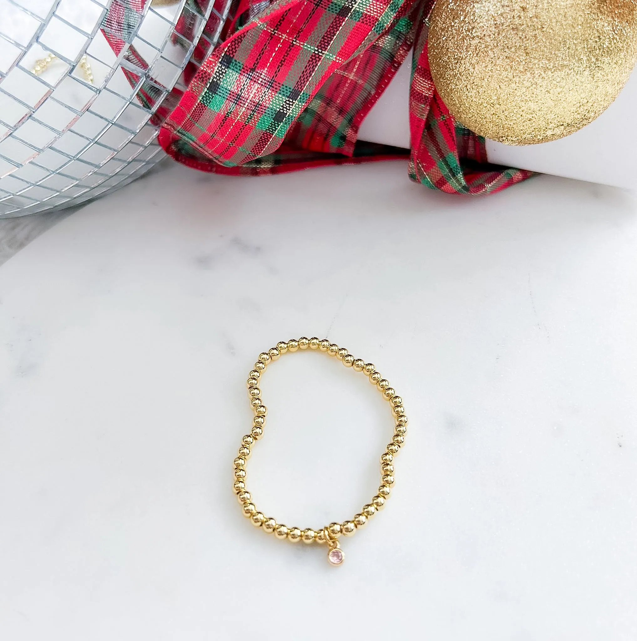 Tiny Crystal Charm Stretch Bracelet