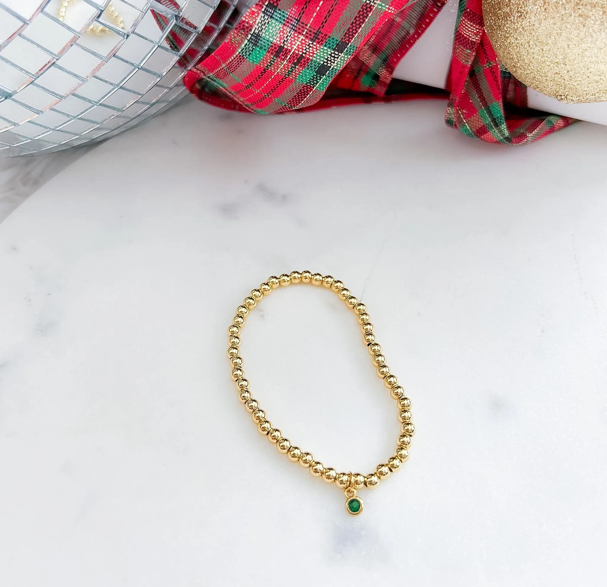 Tiny Crystal Charm Stretch Bracelet