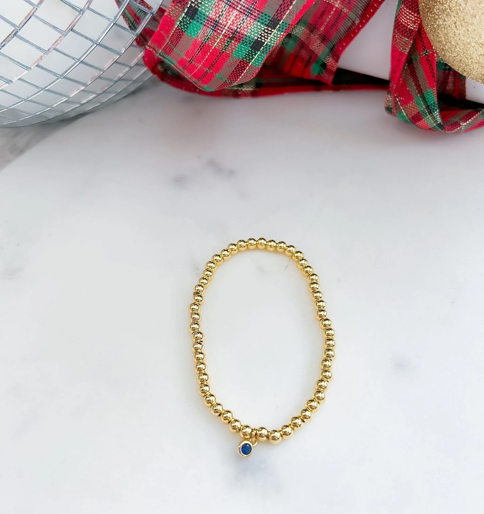 Tiny Crystal Charm Stretch Bracelet
