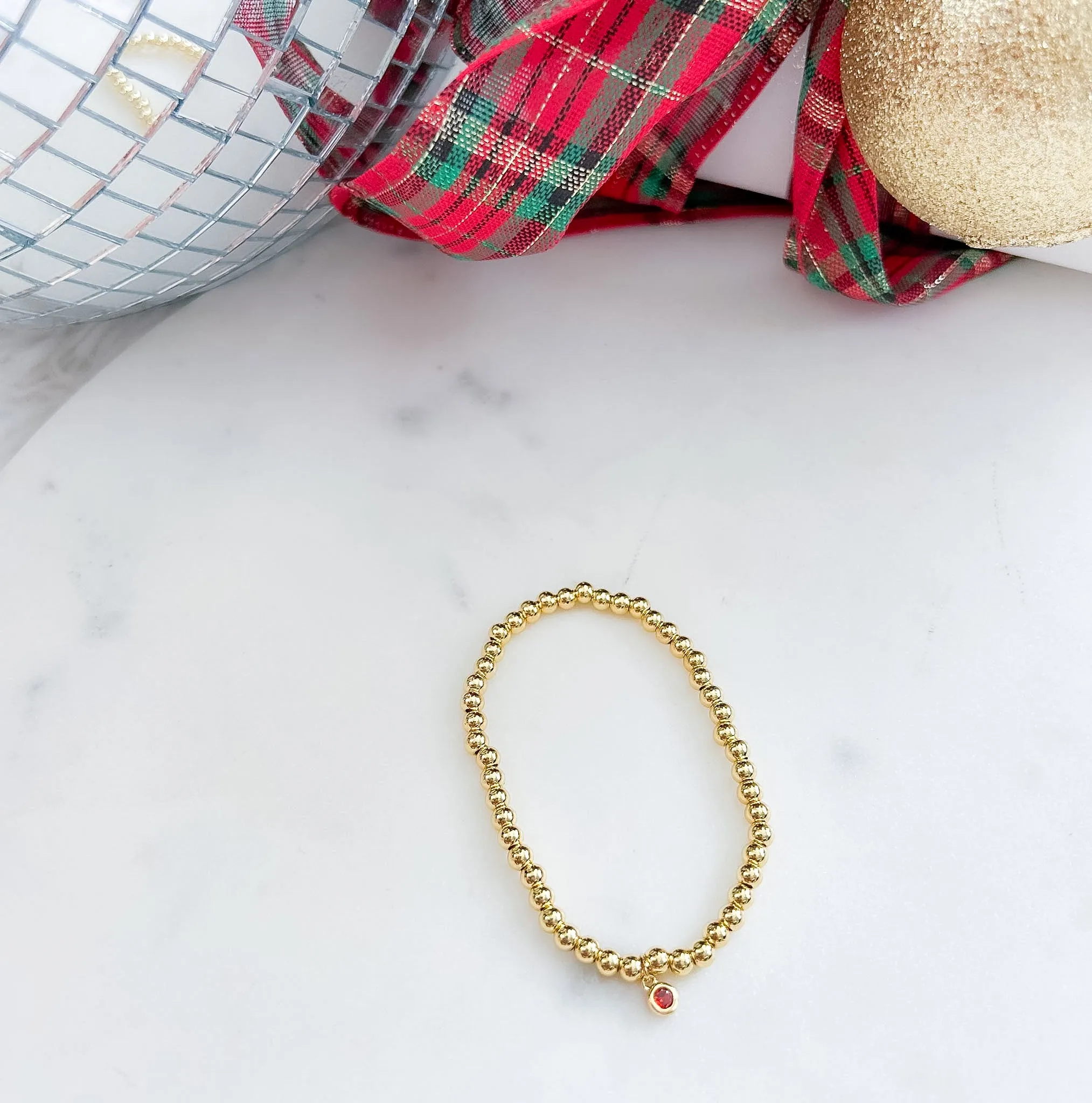 Tiny Crystal Charm Stretch Bracelet
