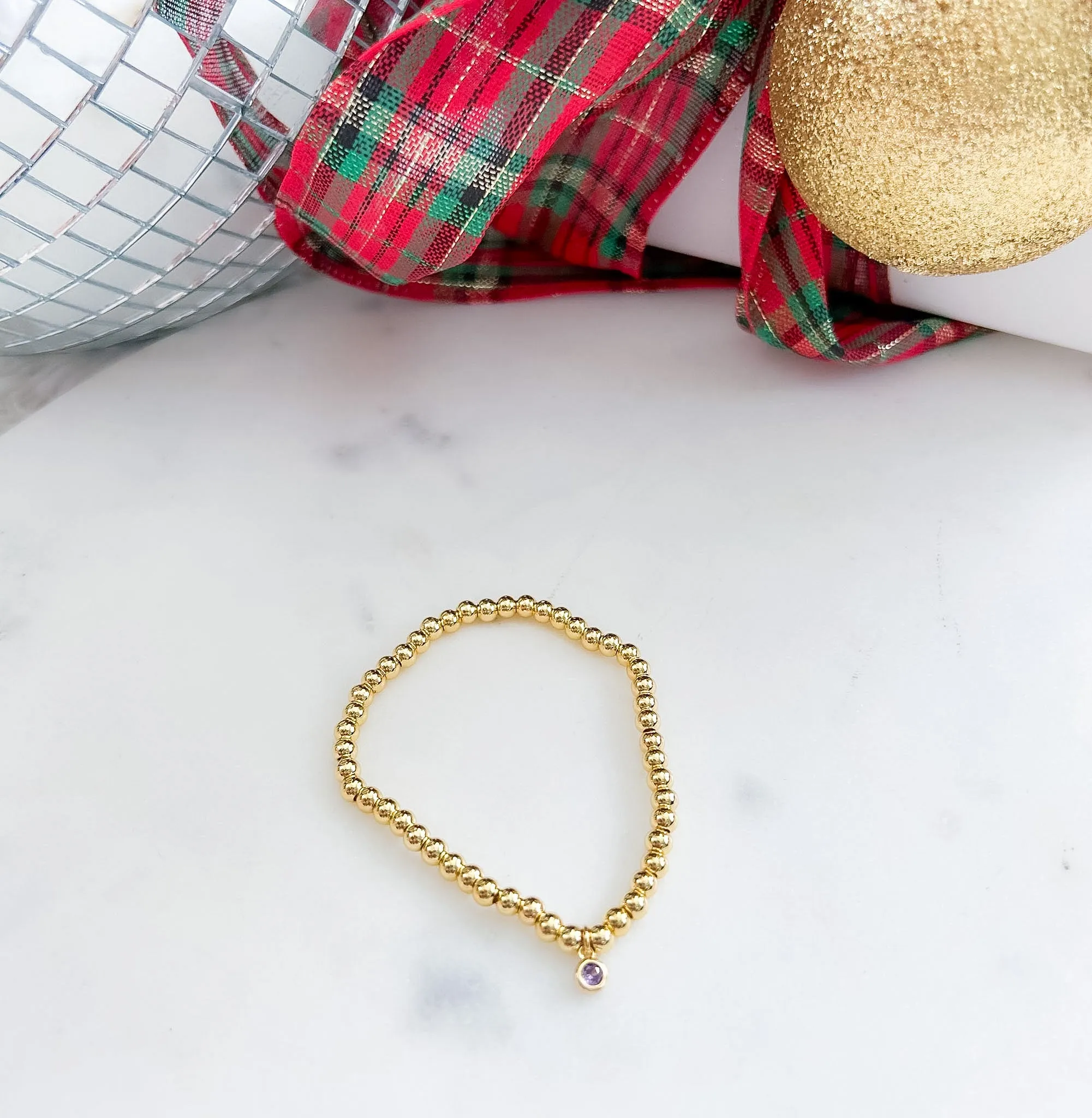 Tiny Crystal Charm Stretch Bracelet