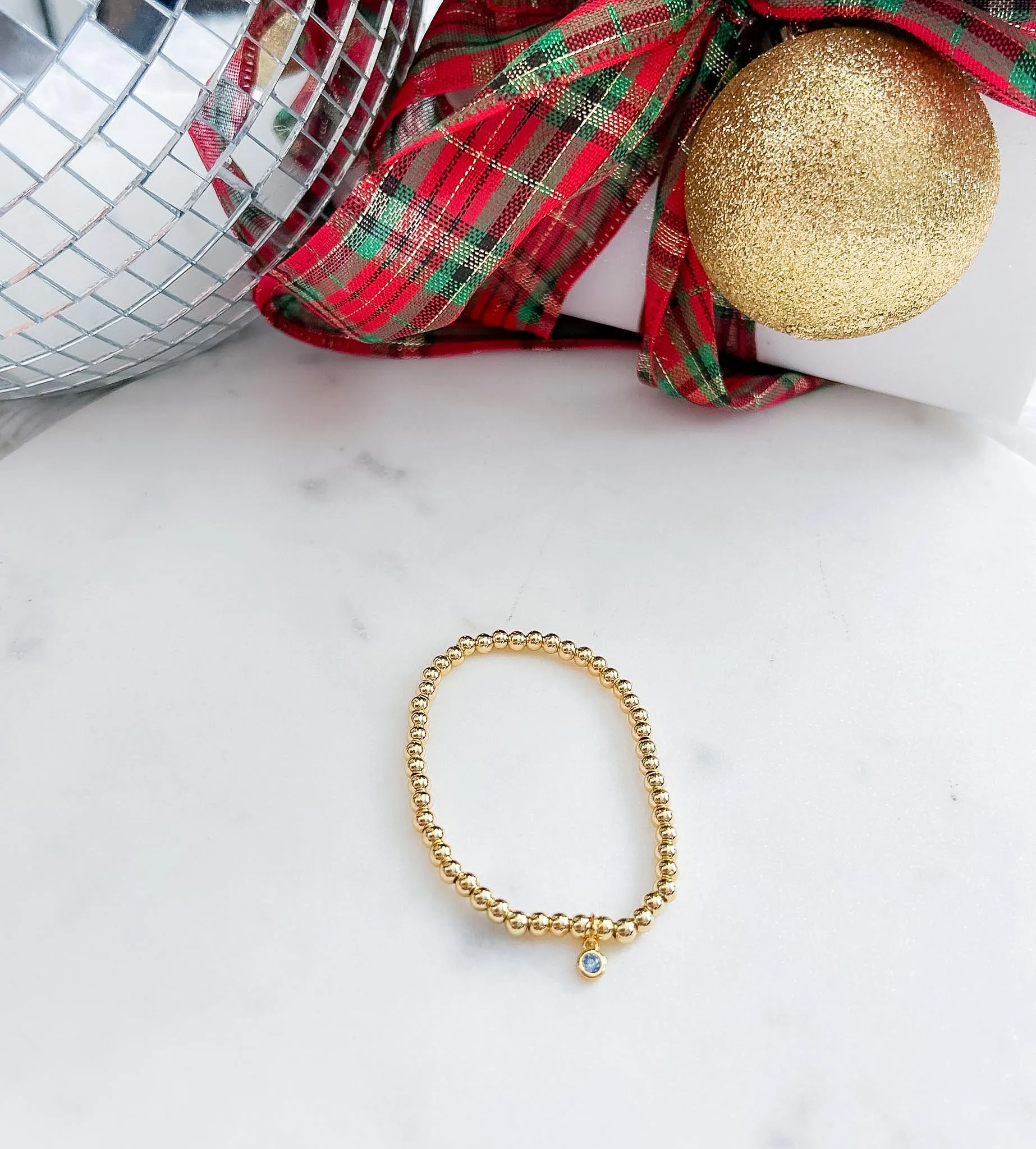 Tiny Crystal Charm Stretch Bracelet