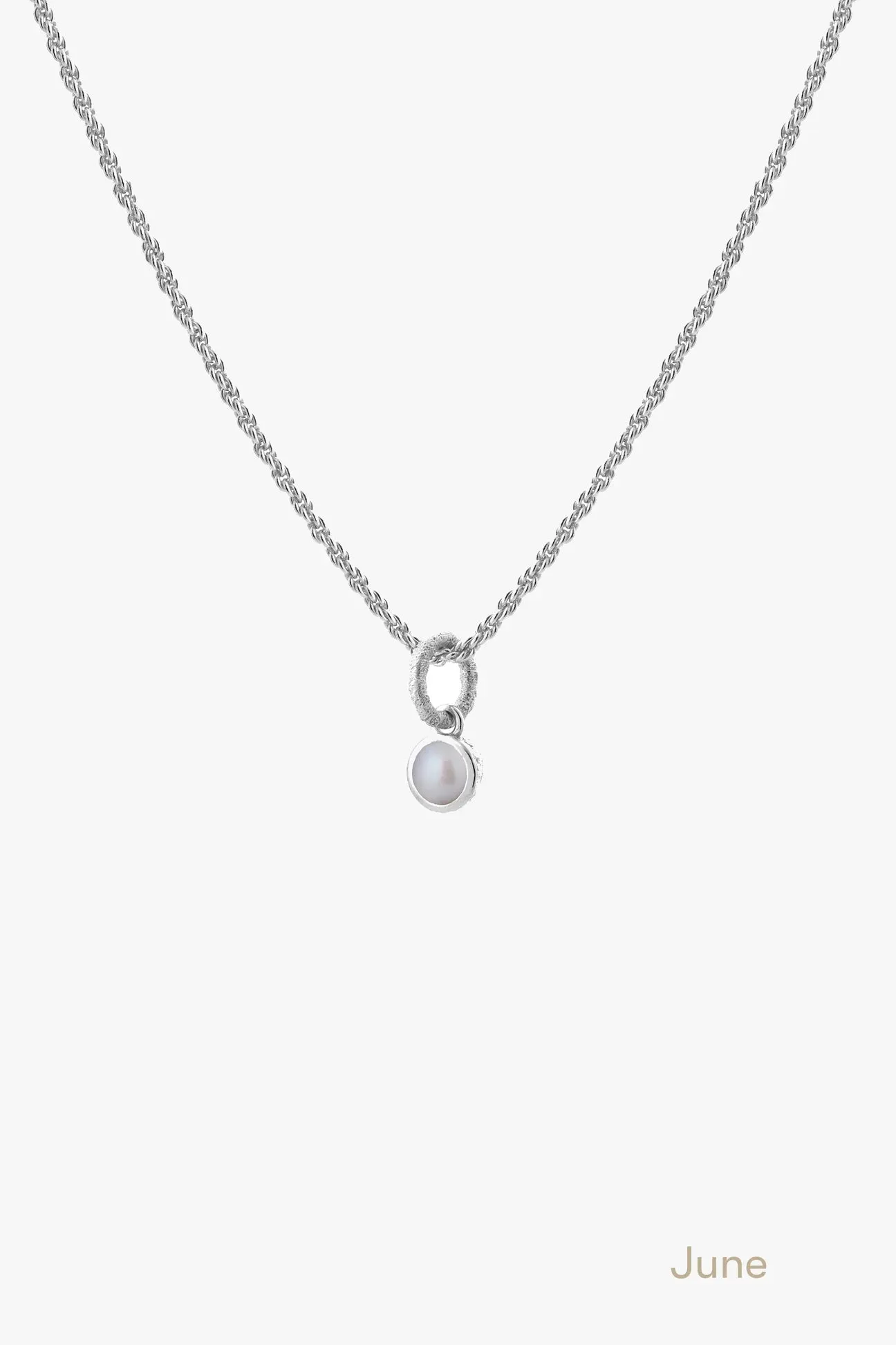 Tutti & Co Birthstone Necklace Silver- Pearl (JUNE) -NE620S