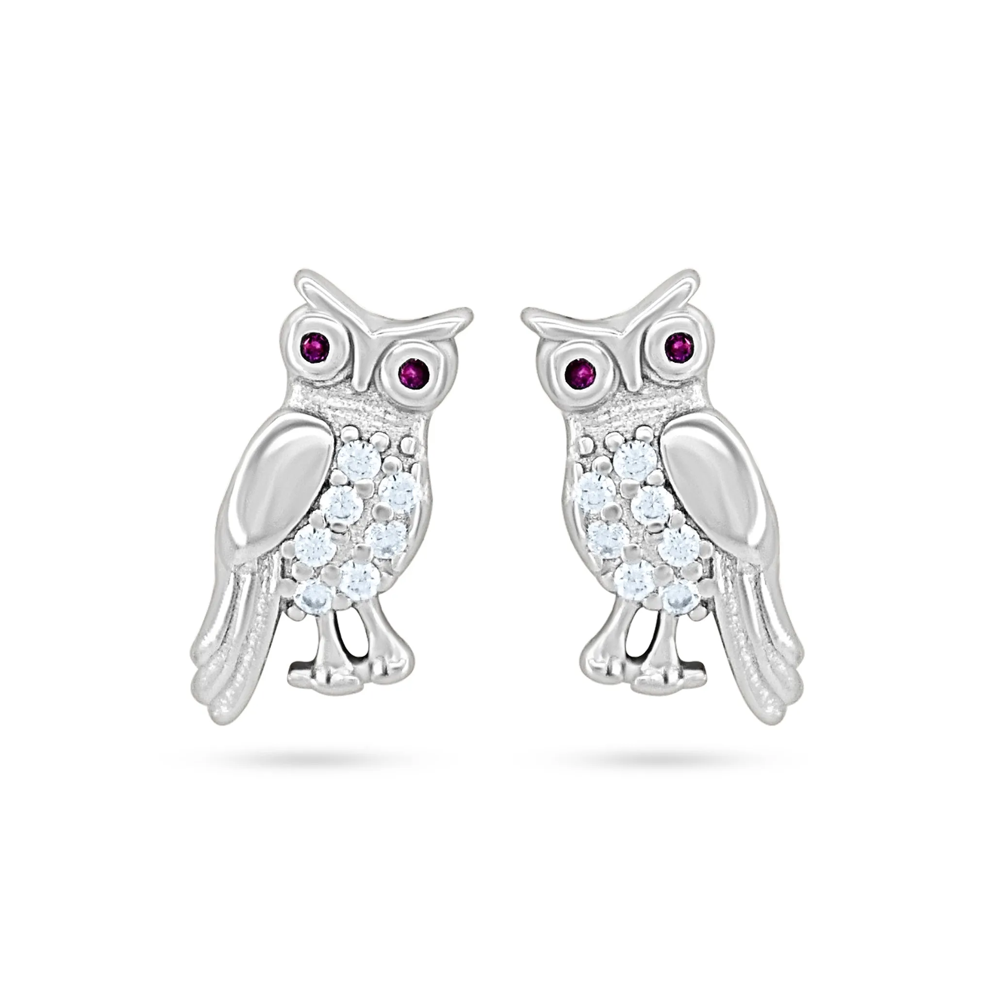 Wise Owl Zircon Earrings
