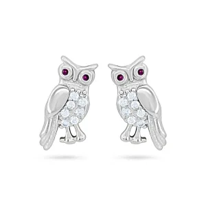 Wise Owl Zircon Earrings